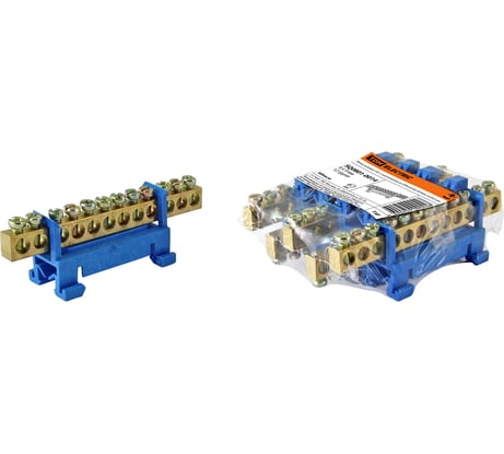 Шина TDM ELECTRIC "N" нулевая, с изолятором, на DIN-рейку, 6x9мм, стойка мал. 12 групп, SQ0801-0014