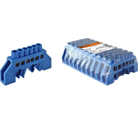 Шина TDM ELECTRIC "N" нулевая, в изоляторе, на DIN-рейку, 8x12мм, 6 групп, SQ0801-0076