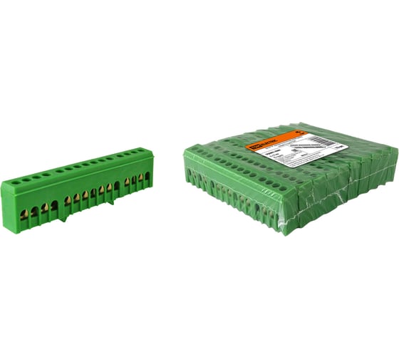Шина TDM "N" нулевая, в изоляторе, на DIN-рейку, 6x9мм, 15 групп, SQ0801-0084 1