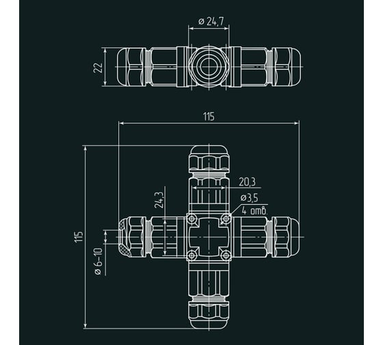Кабельный коннектор FORTISFLEX ffc-41/3р-ip68 89686