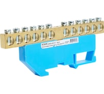 Шина STEKKER "n" на изоляторе 8x12 на din-рейку 12 выводов, синий, ld555-812-12, 49541