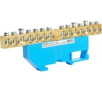 Шина STEKKER "n" на изоляторе 8x12 на din-рейку 14 выводов, синий, ld555-812-14, 49542