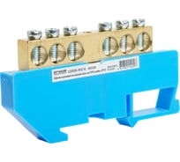 Шина STEKKER "n" на изоляторе 8x12 на din-рейку 6 выводов, синий, ld555-812-6, 49538