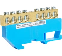 Шина STEKKER "n" на изоляторе 8x12 на din-рейку 8 выводов, синий, ld555-812-8, 49539