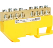 Шина STEKKER "pe" на изоляторе 8x12 на din-рейку 8 выводов, желтый, ld555-812-8, 49553