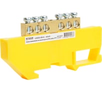Шина STEKKER "pe" на изоляторе 6x9 на din-рейку 6 выводов, желтый, ld555-69-6, 49545