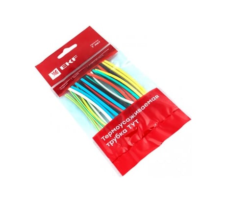 Термоусаживаемая трубка EKF ТУТ 4/2 7 цветов по 3шт. 100мм. tut-n-4