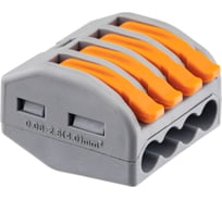 Клемма рычажковая duwi СМК 222-414 0.08-4 мм2 серый/оранжевый 5 шт 26678 9