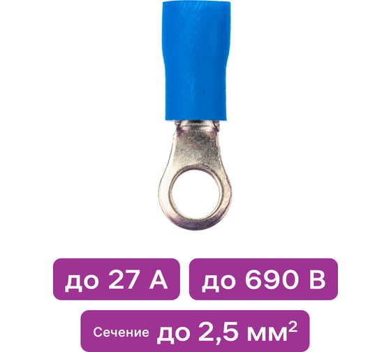 Наконечник duwi НКИ 2,5-4 кольцо под обжим синий 10шт 26709 0