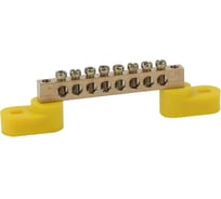 Шина ЭРА NO-222-109-1 PE земля, на двух угловых изоляторах, ШНИ-6х9-8-У2-Желтый Б0044158