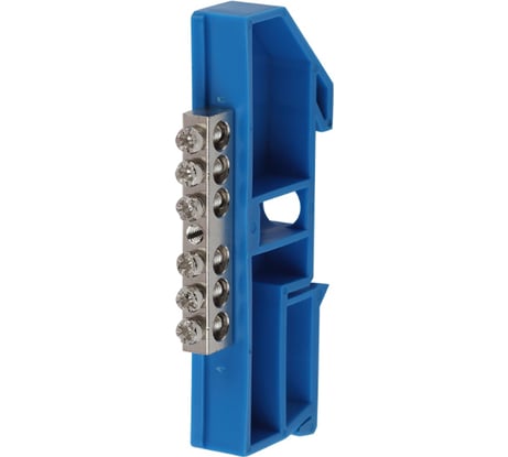 Шина ЭРА NO222841 N Ноль, на DIN-изол ШНИ-6х9-6 никелированная Д-Синий Б0044133