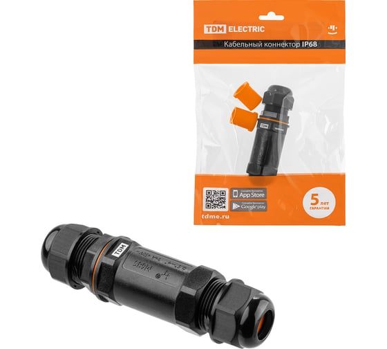 Кабельный коннектор TDM ELECTRIC I-образный (клеммник 5PIN) IP68 SQ0589-0402