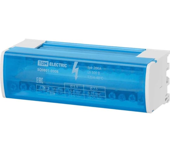 Шина "N" нулевая на DIN-рейку в корпусе 2х15 групп TDM ELECTRIC SQ0801-0008
