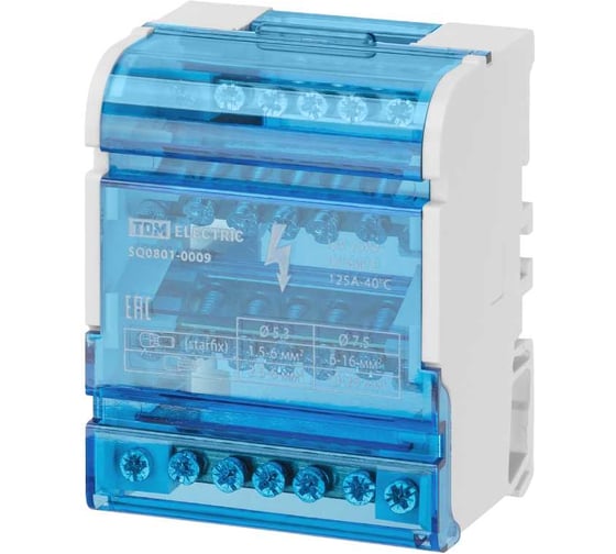 Шина TDM ELECTRIC N нулевая на DIN-рейку в корпусе 4х7групп SQ0801-0009