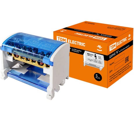 Шина TDM ELECTRIC N нулевая на DIN-рейку в корпусе 2х7групп SQ0801-0007