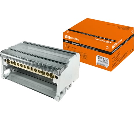 Модульный распределительный блок TDM ELECTRIC на DIN-рейку МРБ-125 4П 125А 4х11 групп SQ0823-0014