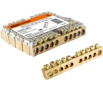 Шина "N" нулевая TDM ELECTRIC 8х12мм, 10 групп/крепеж по центру, в упаковке 10 штук SQ0801-0050