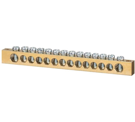 Шина TDM ELECTRIC N нулевая 8x12мм 14/2 14 групп/крепеж по краям SQ0801-0005