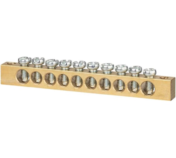 Шина TDM ELECTRIC N нулевая 6х9мм 10/2 10 групп/крепеж по краям SQ0801-0059