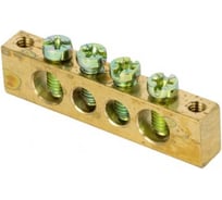 Шина EKF PEN, ноль-земля, 6х9мм, 4 отверстия, латунь, крепеж по краям, 10 шт PROxima sn0-63-04-k