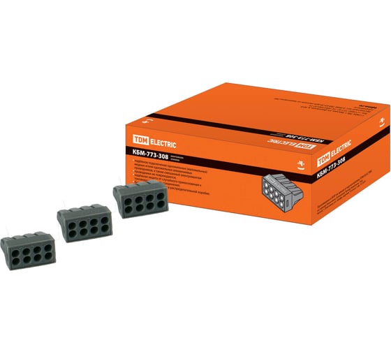 Строительно-монтажная клемма TDM КБМ-773-308 (2,5мм2) 50 штук SQ0517-0004