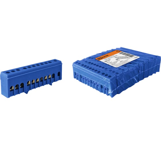 Шина TDM "N" нулевая в синем изоляторе на DIN-рейку 6x9мм 12 групп SQ0801-0093 1