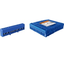 Шина TDM ELECTRIC "N" нулевая в синем изоляторе на DIN-рейку 6x9мм 15 групп SQ0801-0094