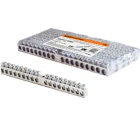 Шина TDM ELECTRIC N нулевая 6х9мм 18/1 (18 групп/крепеж по центру) никелированная SQ0801-0308