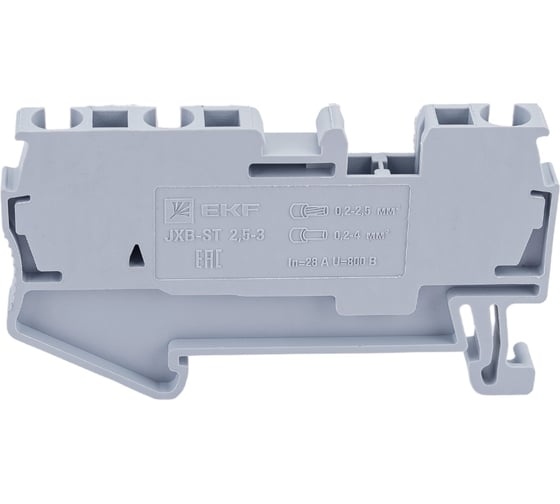 Колодка EKF клеммная, самозажимная, JXB-ST-2.5, 31А, 3 вывода, серая 45 шт PROxima plc-jxb-st-2.5-3