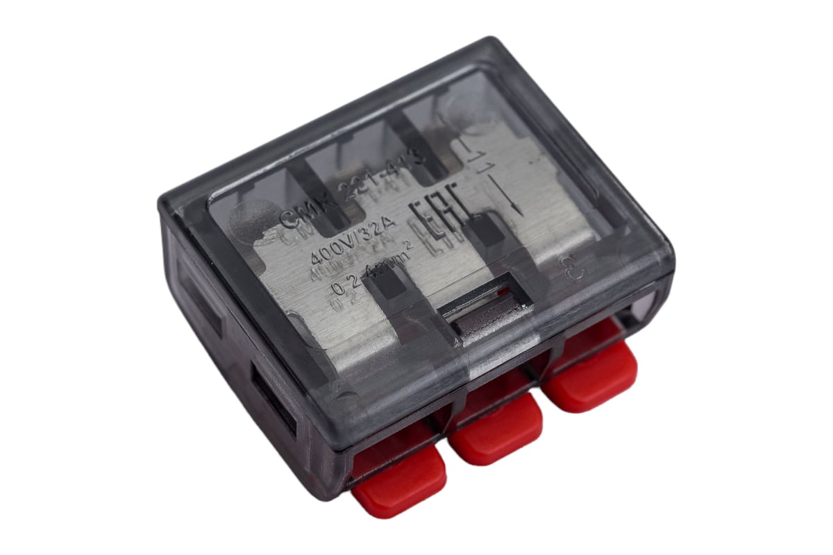 Клемма EKF СМК 221-413, 3 отверстия, 0.2-4.0мм2, 100шт, PROxima SQ plc ...
