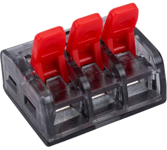 Клемма EKF СМК 221-413, 3 отверстия, 0.2-4.0мм2, 100шт, PROxima SQ plc-smk-221-413