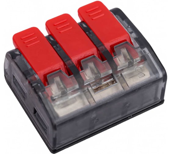 Клемма EKF СМК 221-413, 3 отверстия, 0.2-4.0мм2, 100шт, PROxima SQ plc-smk-221-413