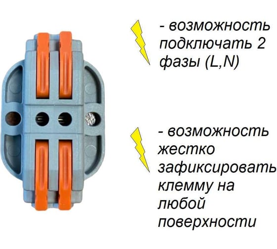 Клемма соединительная Econ с монтажной площадкой 2-2p-g3 0,08- 2,5(4) мм² 5 шт. С1225