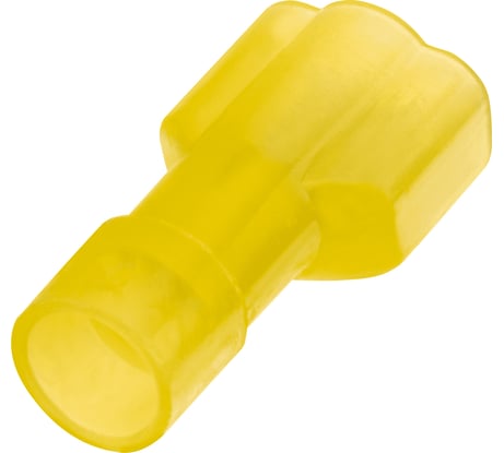Разъем плоский виброустойчивый duwi РпИп 6-6,3, сечение проводника 6 мм термоусадка желтый 10шт 26494 5