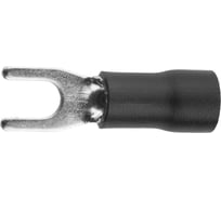 Изолированный наконечник для кабеля Светозар с вилкой черный внутренний d 4,3 мм под болт 6 мм провод 2,5-4 мм2 37 А 10 шт. 49420-40