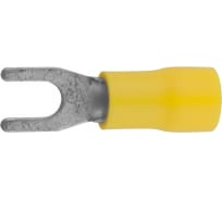 Изолированный наконечник для кабеля Светозар с вилкой желтый внутренний d 4,3 мм под болт 8мм провод 4-6 мм2 48 А 10 шт. 49420-60