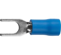 Изолированный наконечник для кабеля Светозар с вилкой синий внутренний d 4,3 мм под болт 6 мм провод 1,5-2,5 мм2 27 А 10 шт. 49420-25