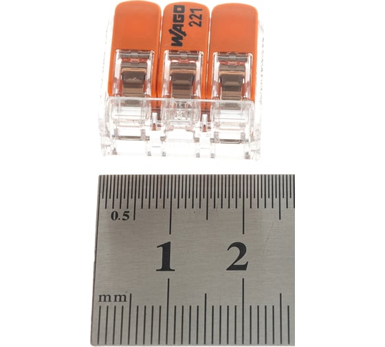 Клеммы WAGO 221-613, 3Х6,0мм2, с рычажком, упаковка 30шт 78149
