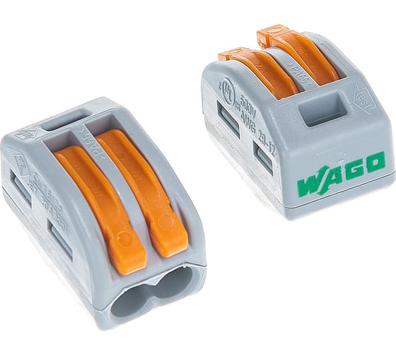 Клеммы WAGO 222-412, 2Х2,5мм2, с рычажком, упаковка 50шт 59927