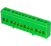 Шина EKF 0 PE 6х9мм 12 отверстий латунь зеленый изолир корпус на DIN-рейку 20 шт PROxima sn0-63-12-ig