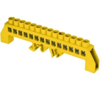 Нулевая шина EKF PROxima РЕ, 8х12мм, 14 отверстий, латунь, желтый нейлоновый корпус, комбинированный, 20 шт sn0-125-14-dpe