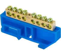 Нулевая шина EKF PROxima N, 6х9мм, 8 отверстий, латунь, синий изолятор, на DIN-рейку sn0-63-08-d-r