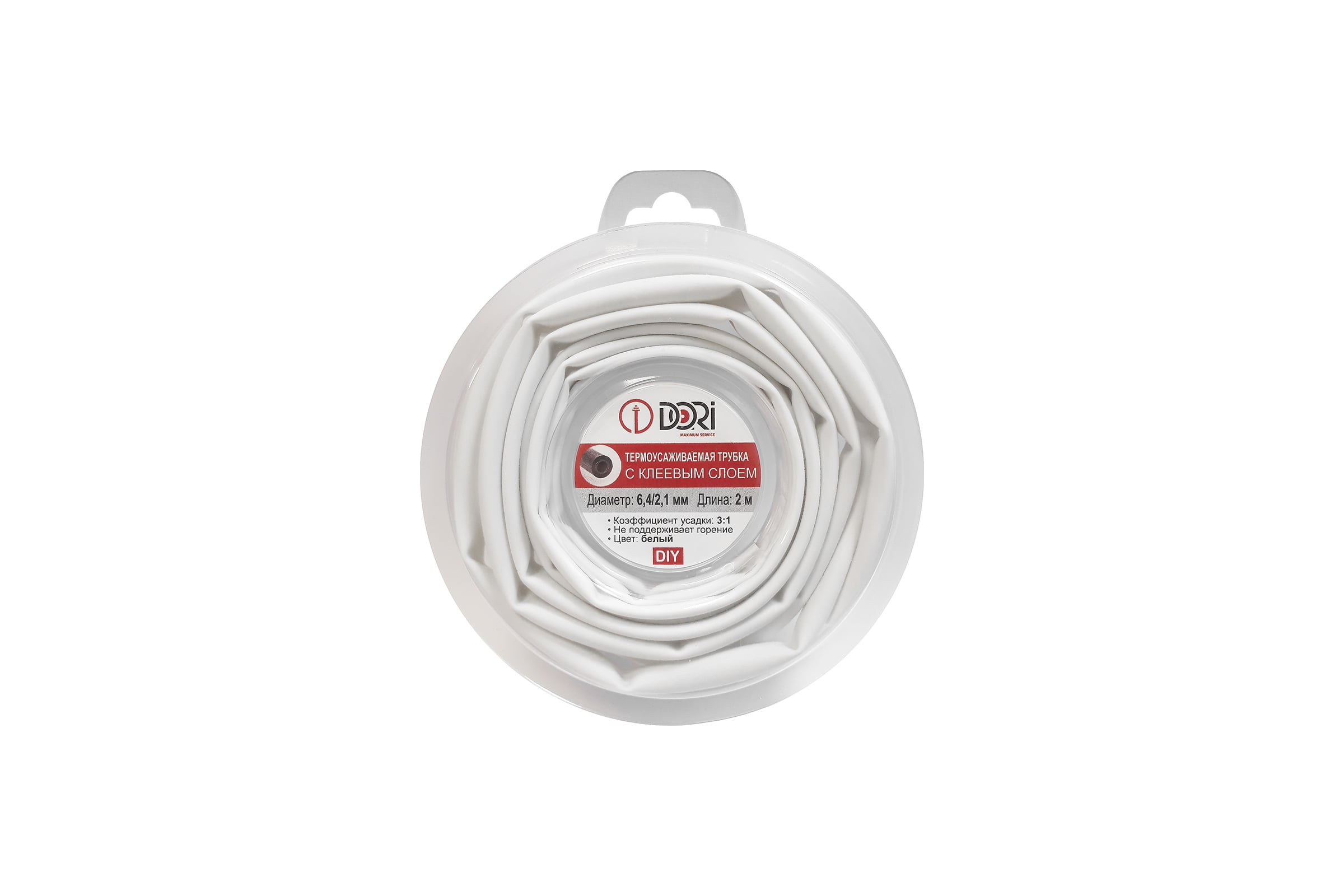 ТермоусадочнаятрубкаDORIТТК6,4/2,1роликсклеевымслоемL=2мбелая49609
