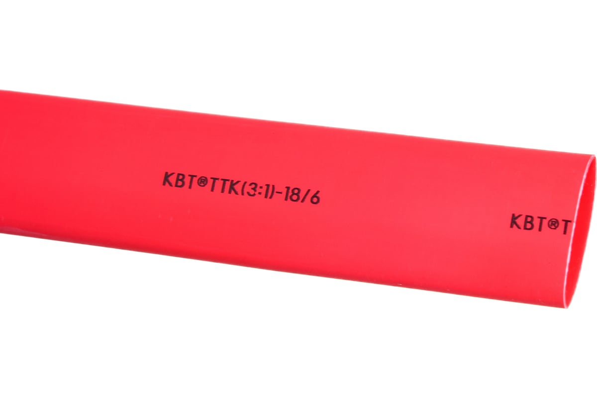  клеевая трубка КВТ, ТТК3:1-18/6 красная 67236 - выгодная .