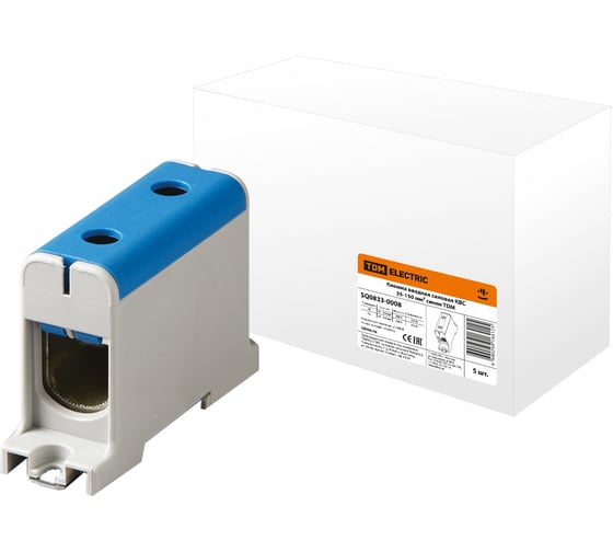 Клемма TDM ELECTRIC вводная, силовая, КВС, 35-150 кв.мм, синяя SQ0833-0008