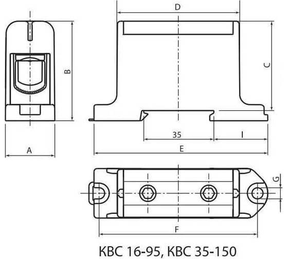 Клемма TDM ELECTRIC вводная, силовая, КВС, 16-95 кв.мм, желтая/зеленая SQ0833-0006