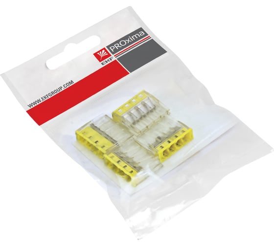 Клемма EKF СМК 2273-244 с пастой 4 отверстия 0,5-2.5мм2 4шт. plc-smk-2273-244r