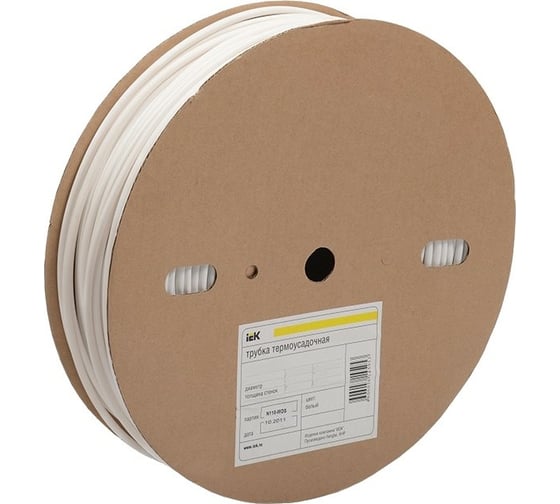 Термоусаживаемая трубка IEK ТТУ 20/10 белая 100м/рол ИЭК UDRS-D20-100-K01 1