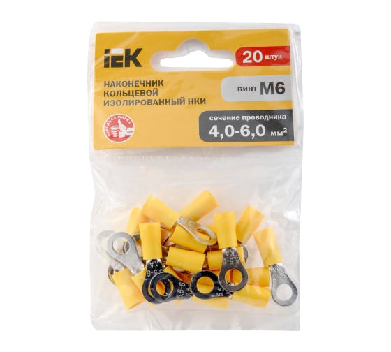 Наконечник IEK НКИ, 5.5-6 мм2, упаковка 100 шт, ИЭК, UNL20-006-6-6