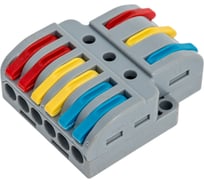 Строительно-монтажная клемма ответвительная Промрукав сечение 0,08 - 4 мм² 3-проводная 6 выводов серая 20шт. PR08.12598